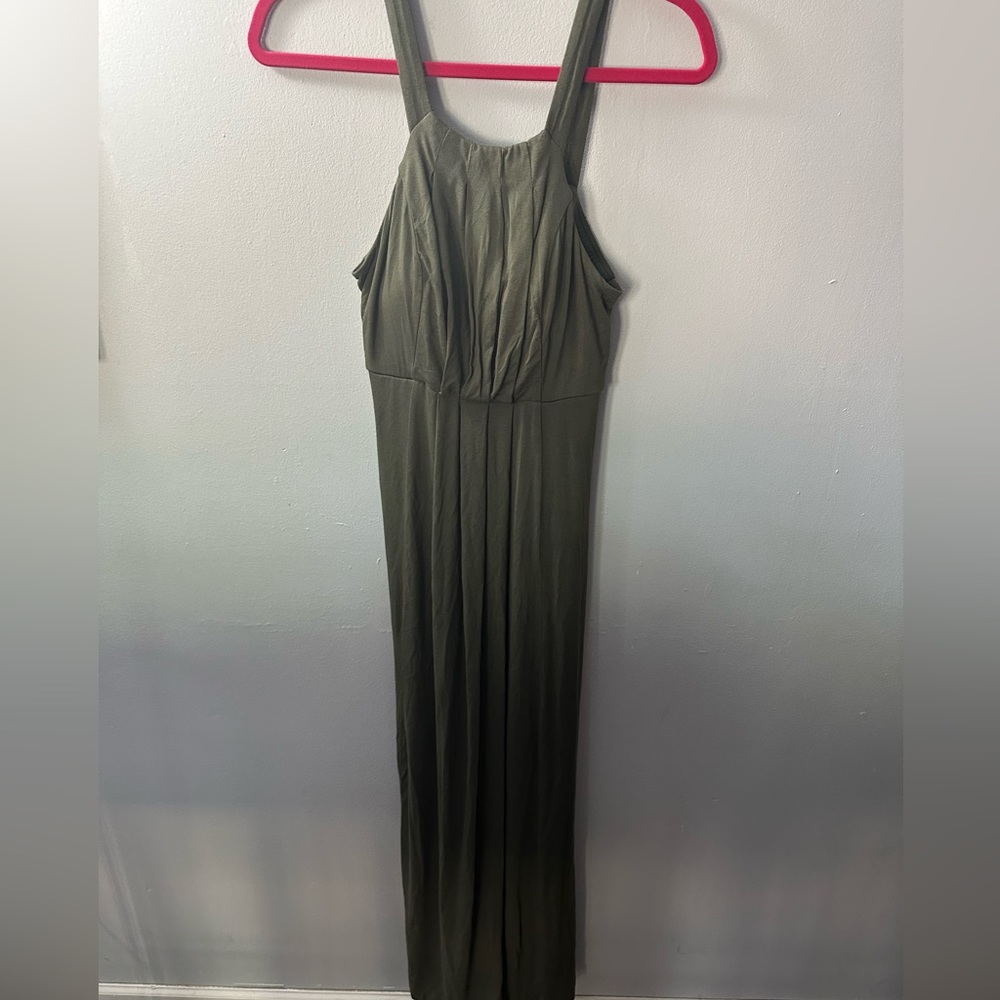 Soma olive green jersey maxi dress. Built in bra